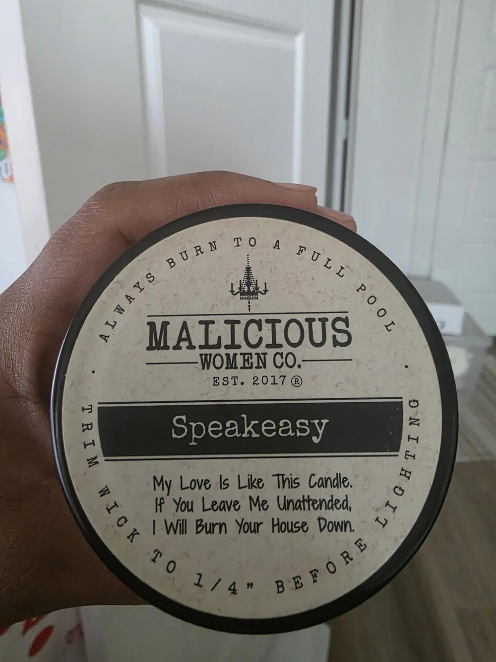 'I Do What I Want' NEW Candle - Malicious Women Brand "Speakeasy" Scent - Picture 2 of 5